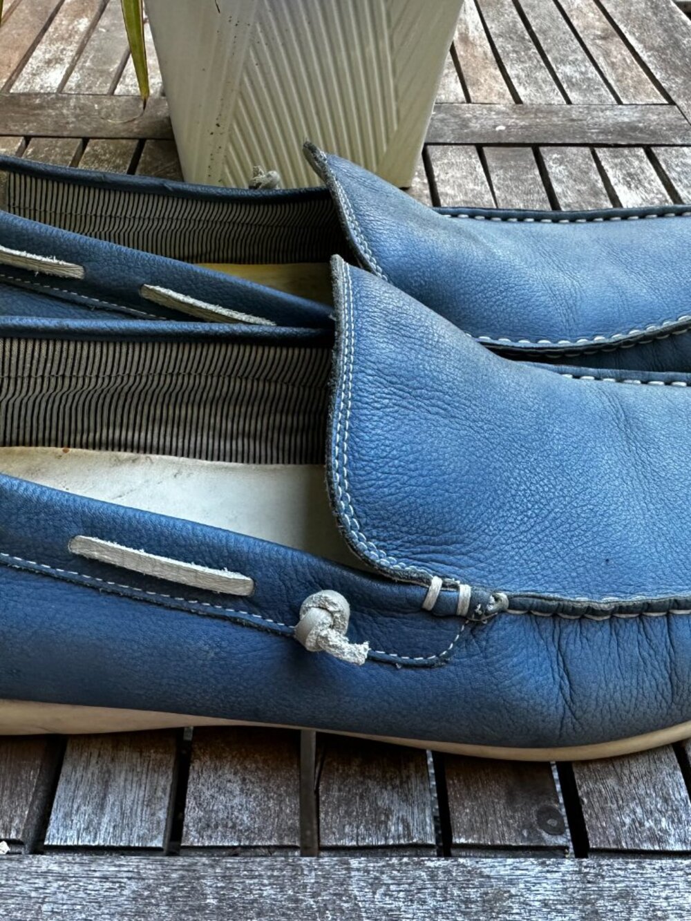 True blue Nordstrom 1901 100% leather driving shoes - Picture 4 of 5